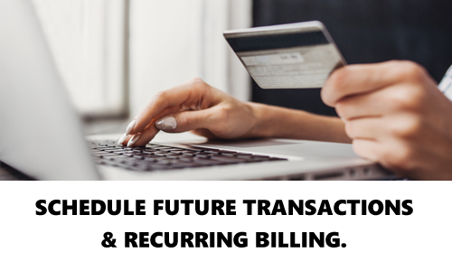 Schedule future transactions and recurring billing.